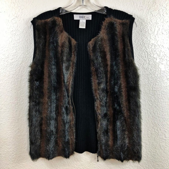 Faux Fur Vest KIKIT MAURICE SASSON Women’s Medium - Picture 2 of 8